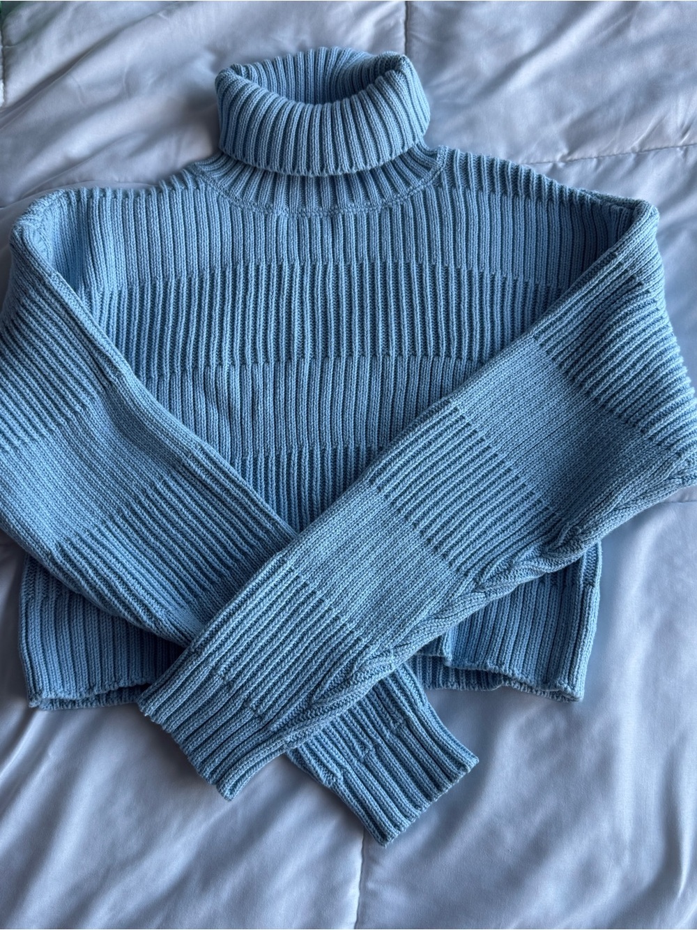 PacSun Turtleneck cropped Knit Sweater - Light Blue